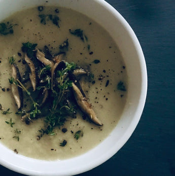 Springtime Roasted Cauliflower and Celery Soup